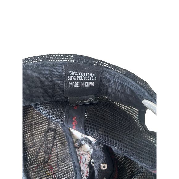 Y2K Vintage Ed Hardy Christian Audigier Bling Skull Snap Back Trucker Cap - Picture 8 of 11